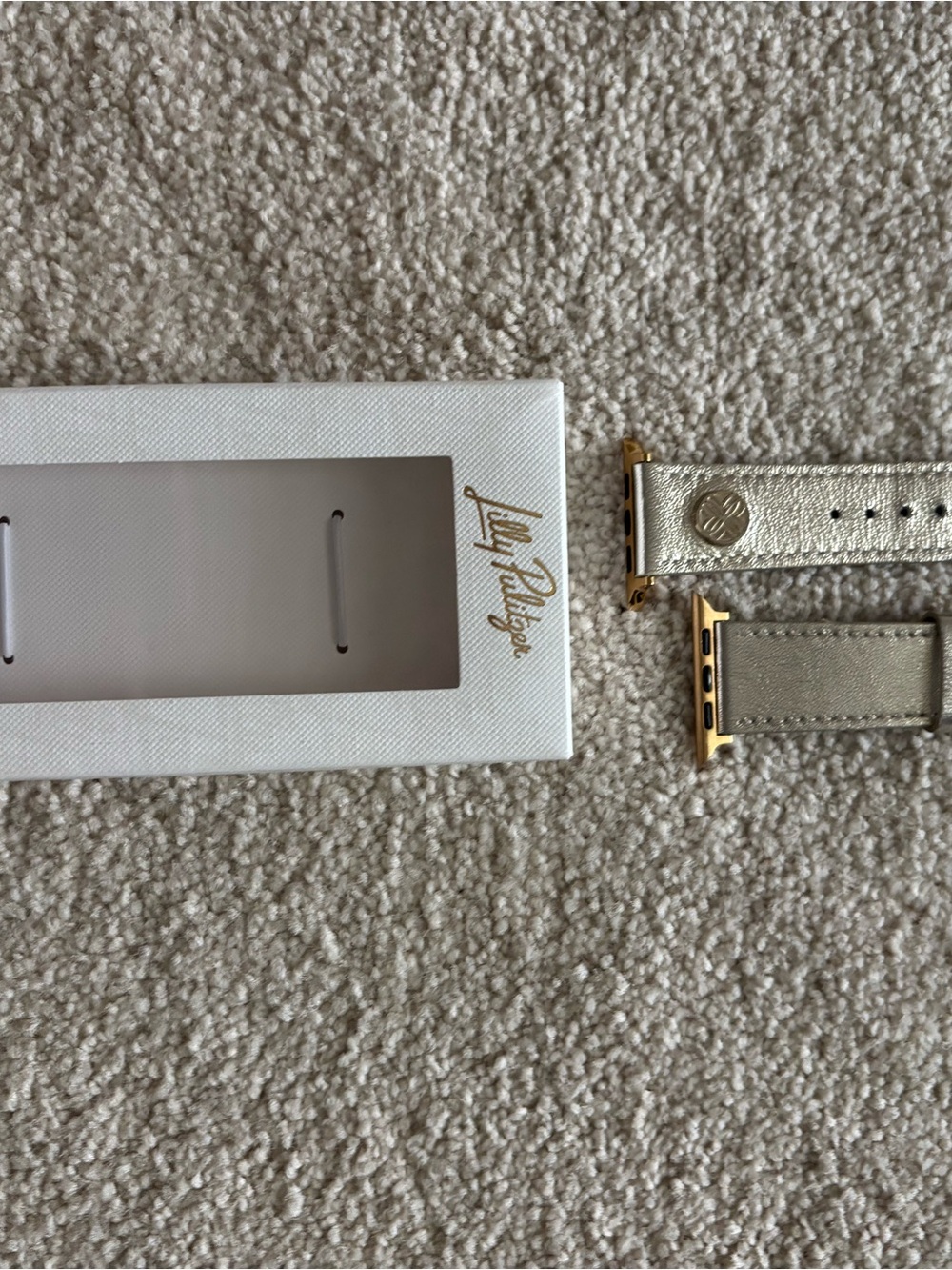 Lilly Pulitzer Metallic Gold Leather Watch Band with Gold Hardware